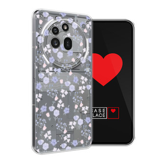 Силиконовый чехол Сиреневые розы паттерн на Nothing Phone 3a Pro