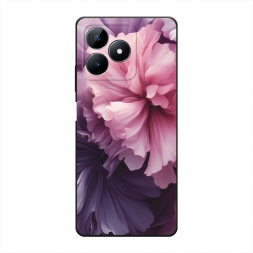 Матовый силиконовый чехол Фиолетовые бутоны на Realme Note 50