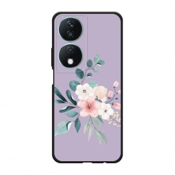 Матовый силиконовый чехол Нежный букет на фиолетовом на Honor X7b