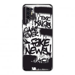 Силиконовый чехол Fake news на Tecno Pova 2