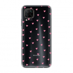 Силиконовый чехол Маленькие розовые сердечки на Huawei P40 Lite