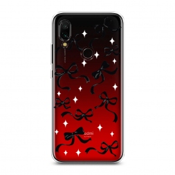 Силиконовый чехол Милые чёрные бантики на Xiaomi Redmi 7