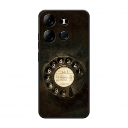 Матовый силиконовый чехол Старинный телефон на Tecno Spark Go 2023