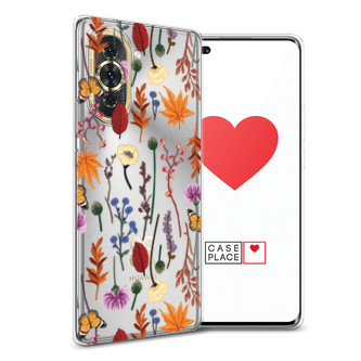Силиконовый чехол Orange Purple flowers на Huawei Nova 10