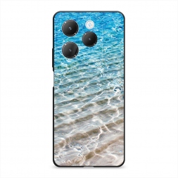 Матовый силиконовый чехол Волны 10 на Infinix Hot 40