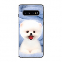 Силиконовый чехол Белый пёсик на Samsung Galaxy S10 Plus