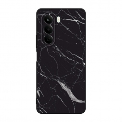 Матовый силиконовый чехол Черный минерал на Oneplus Nord CE6 Lite