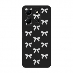 Матовый силиконовый чехол Белые бантики на Infinix Note 30i