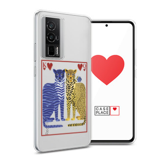 Силиконовый чехол Леопард и тигр 2 на Poco F5 Pro