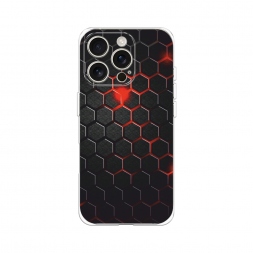 Силиконовый чехол Фон соты красные на iPhone 16 Pro