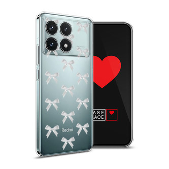 Силиконовый чехол Белые бантики на Xiaomi Redmi K70 5G