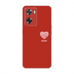 Силиконовый чехол Отпечаток сердца на красном на Oppo A57 4G