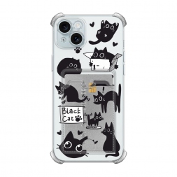 ������ Black cat doodles �� iPhone 15 Plus