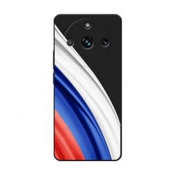 Матовый силиконовый чехол Флаг России уголок на Realme 11 Pro Plus