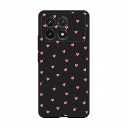 Матовый силиконовый чехол Маленькие розовые сердечки на Xiaomi Redmi K70 5G
