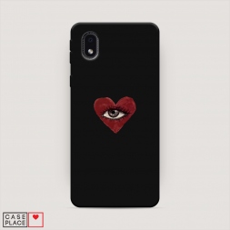 Матовый силиконовый чехол heart eye 2 на Samsung Galaxy A01 Core