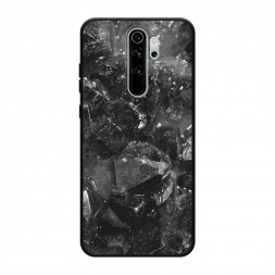 Матовый силиконовый чехол Чёрный кристалл текстура на Xiaomi Redmi Note 8 Pro