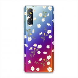 Силиконовый чехол Пучки ромашек паттерн на Oppo Reno 3 Pro