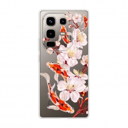 Силиконовый чехол Карпы и сакура на Infinix Note 50 pro