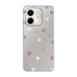 Силиконовый чехол Фиолетовые цветочки рисунок на Infinix Hot 50i