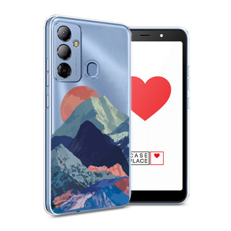Силиконовый чехол Закат в снежных горах на Tecno Pop 6 Go