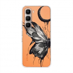 Силиконовый чехол Чернильная бабочка на Infinix Hot 60 Pro