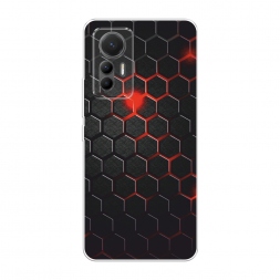 Силиконовый чехол Фон соты красные на Xiaomi 12 Lite