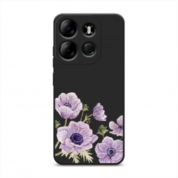 Матовый силиконовый чехол Цветущие сиреневые цветы рисунок на Infinix Smart 7