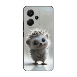 Матовый силиконовый чехол Милый ежонок на Xiaomi Redmi Note 13 Pro Plus
