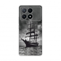 Силиконовый чехол Корабль в пасмурном море на Xiaomi POCO X6 PRO 5G