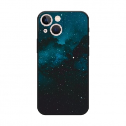 Матовый силиконовый чехол Синий космос на iPhone 13 mini
