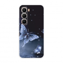 Силиконовый чехол Кристальные бабочки на Infinix Hot 60 Pro
