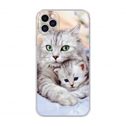 Силиконовый чехол Кошка и котёнок на iPhone 11 Pro