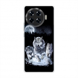 Силиконовый чехол Стая волков под луной на Tecno Spark 20 Pro Plus