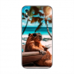 Силиконовый чехол Чилловая капибара на iPhone XS Max (10S Max)