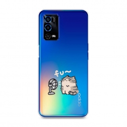 Силиконовый чехол Котик с вентилятором на Oppo A55 4G