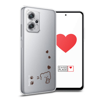Силиконовый чехол Bear doodle на Xiaomi Poco X4 GT