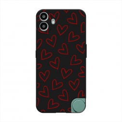Матовый силиконовый чехол Little hearts doodles 2 на CMF Phone 1