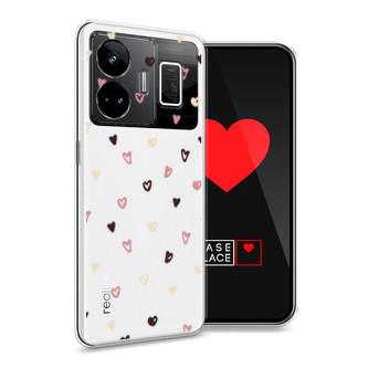Силиконовый чехол Сердечки паттерн рисунок на Realme GT3