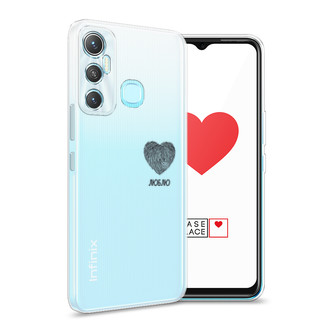 Силиконовый чехол Отпечаток сердца черный на Infinix HOT 11 64 GB