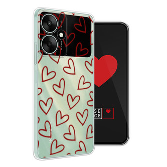 Силиконовый чехол Little hearts doodles 2 на Xiaomi Redmi 13R 5G