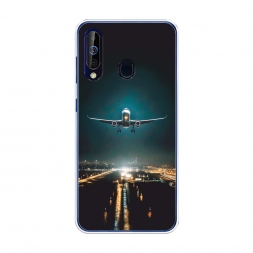 Силиконовый чехол Самолет в ночном небе на Samsung Galaxy A60