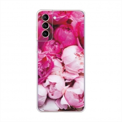 Силиконовый чехол Пионы розово-белые на Samsung Galaxy S21 Plus