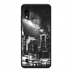 Матовый силиконовый чехол Ночной Нью-Йорк на ZTE Blade A71