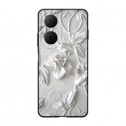 Матовый силиконовый чехол Гипсовые цветы на Huawei Nova Y73