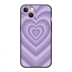 Матовый силиконовый чехол Violet heart latte на iPhone 13