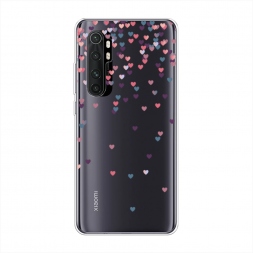 Силиконовый чехол Посыпка сердечки на Xiaomi Mi Note 10 lite
