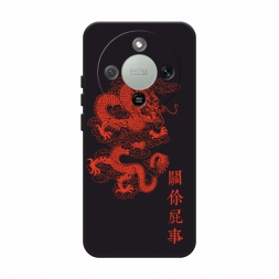Матовый силиконовый чехол Красный дракон на Honor X9d
