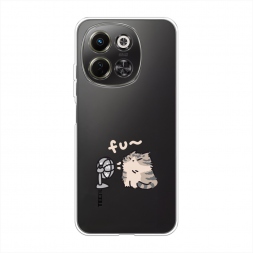 Силиконовый чехол Котик с вентилятором на Tecno Spark 30 5G