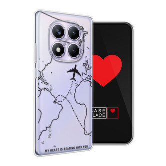 Силиконовый чехол В дороге чёрный на Xiaomi Redmi Note 14 Pro 4G